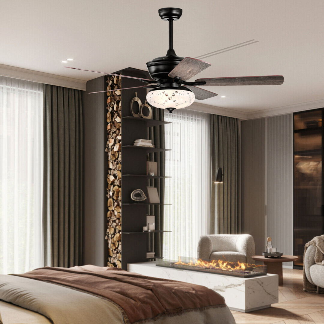 52 Ceiling Fan with 3 Wind Speeds 5 Reversible Blades and Remote Control Image 3