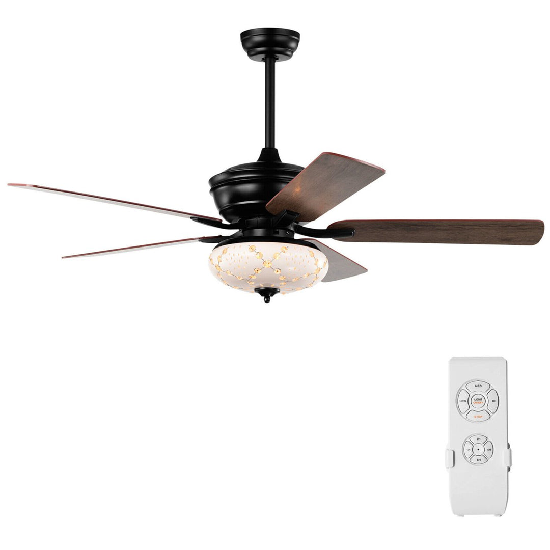 52 Ceiling Fan with 3 Wind Speeds 5 Reversible Blades and Remote Control Image 4