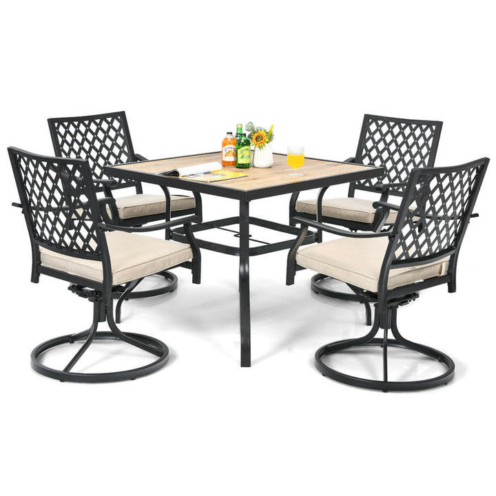 Patio Square Dining Table Metal Bistro Table Garden Poolside Backyard Image 7