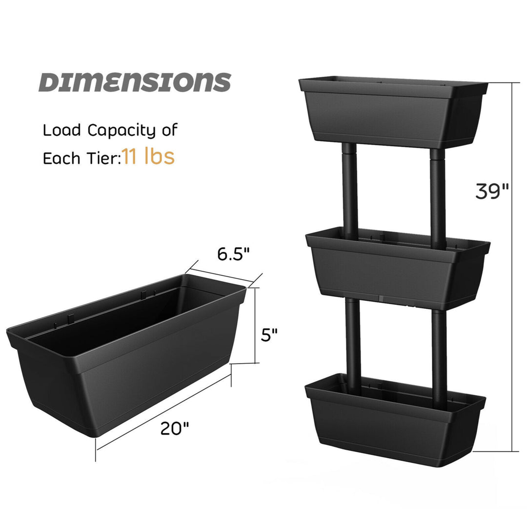 3-Tier Raised Garden Bed Vertical Freestanding Flower Pot Stand Planter Boxes Image 2