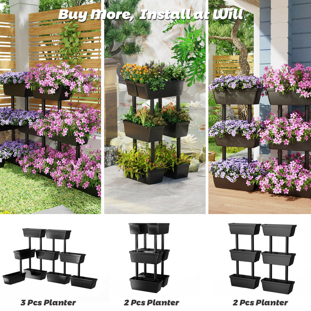 3-Tier Raised Garden Bed Vertical Freestanding Flower Pot Stand Planter Boxes Image 7