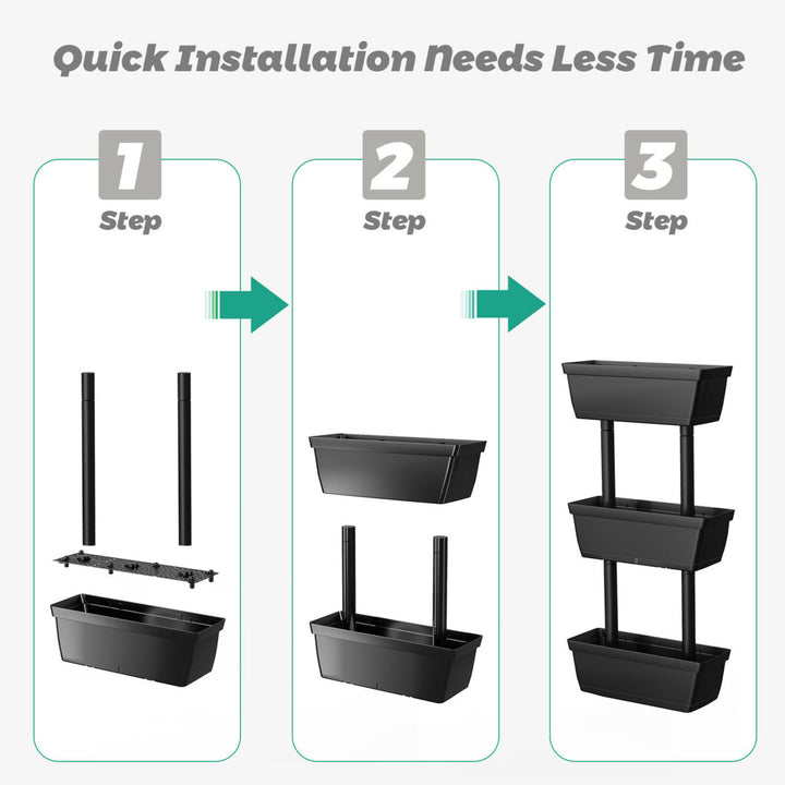 3-Tier Raised Garden Bed Vertical Freestanding Flower Pot Stand Planter Boxes Image 8