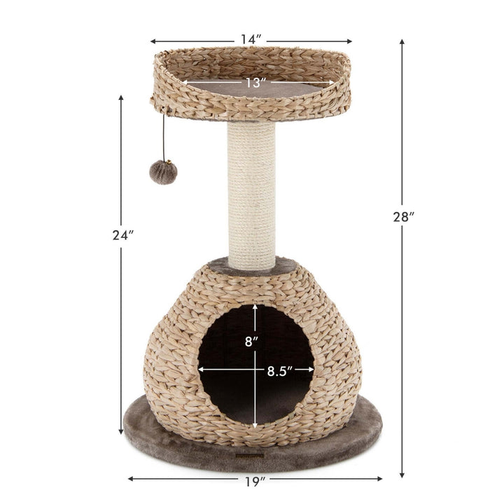 28 Hand-Made Cat Tree Tower Natural Bowl Shaped w/Perch Image 2