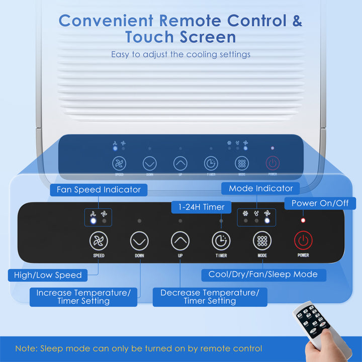 3-in-1 Portable Air Conditioner 10,000 BTU ASHRAE Air Cooler w/ 24H Timer Image 8
