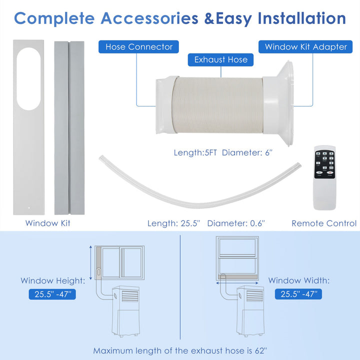 3-in-1 Portable Air Conditioner 10,000 BTU ASHRAE Air Cooler w/ 24H Timer Image 5