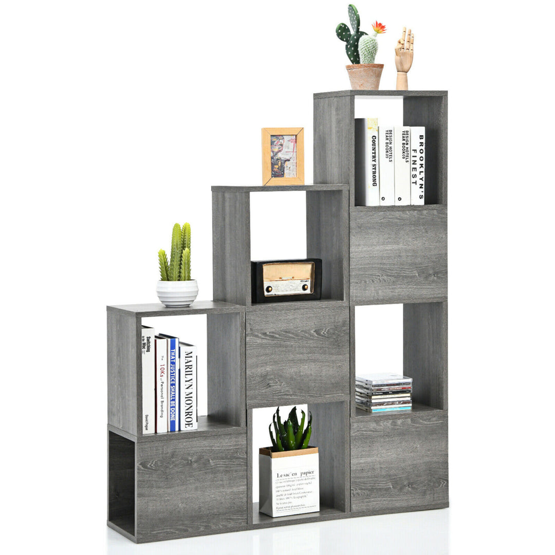 Bookshelf Free Combination Bookcase Storage Organizer Display Shelf Grey Image 1