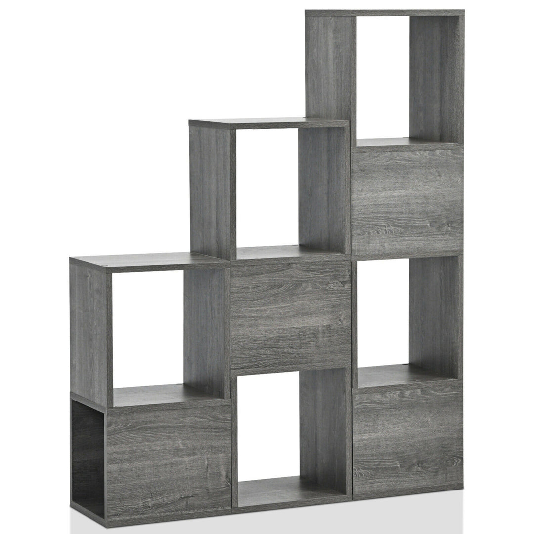 Bookshelf Free Combination Bookcase Storage Organizer Display Shelf Grey Image 9