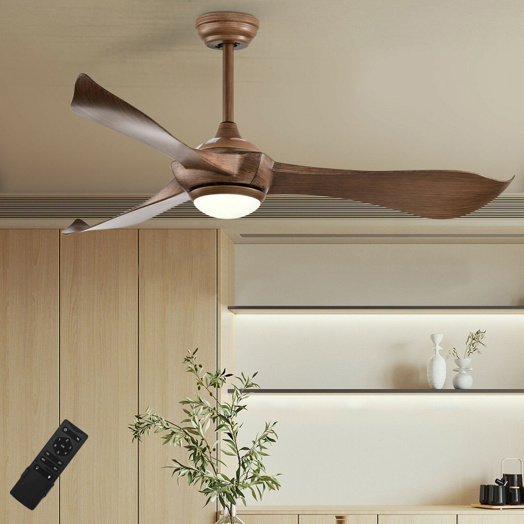 52 Inch Ceiling Fan with Light Reversible DC Motor w/6 Wind Speeds and 8H Timer Image 3