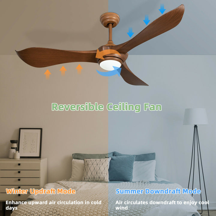 52 Inch Ceiling Fan with Light Reversible DC Motor w/6 Wind Speeds and 8H Timer Image 7