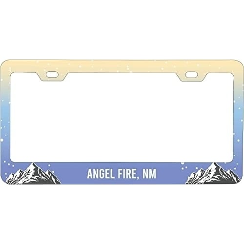 Angel Fire Mexico Ski Snowboard Winter Adventures Metal License Plate Frame Image 1