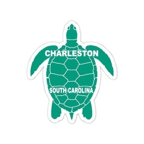 Charleston South Carolina 4" Green Turtle Shape Frifge Magnet Image 1