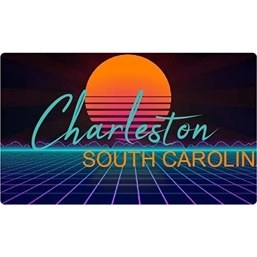 Charleston South Carolina 4 X 2.25-Inch Fridge Magnet Retro Neon Design Image 1