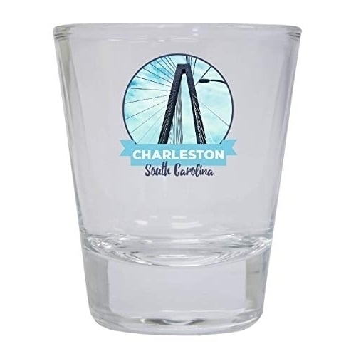 Charleston South Carolina Arthur Ravenel Bridge Trendy Family Souvenir Round Shot Glass Image 1