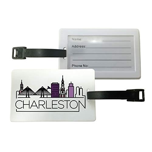 Charleston South Carolina City Trendy Souvenir Travel Luggage Tag 2-Pack Image 1