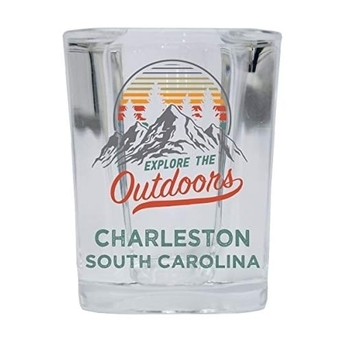 Charleston South Carolina Explore the Outdoors Souvenir 2 Ounce Square Base Liquor Shot Glass Image 1