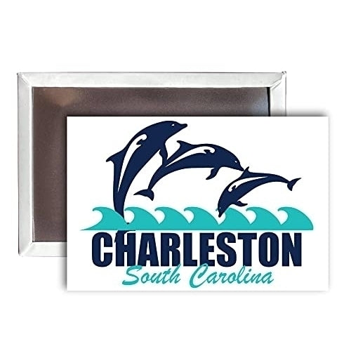 Charleston South Carolina Souvenir 2x3-Inch Fridge Magnet Dolphin Design Image 1