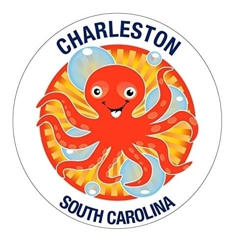 Charleston South Carolina Souvenir 4 Inch Vinyl Decal Sticker Octopus Design Image 1