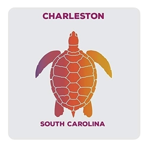 Charleston South Carolina Souvenir Acrylic Coaster 8-Pack Turtle Design Image 1