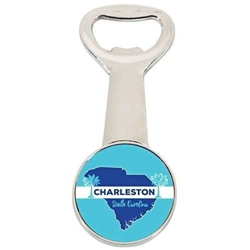 Charleston South Carolina State Shape Trendy Souvenir Magnetic Bottle Opener Image 1