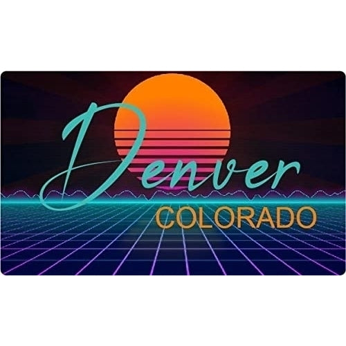 Denver Colorado 4 X 2.25-Inch Fridge Magnet Retro Neon Design Image 1