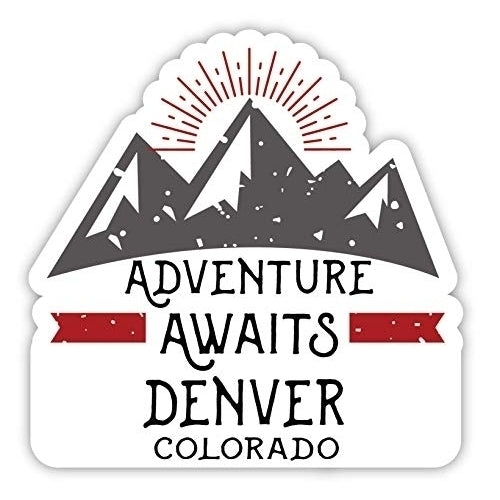 Denver Colorado Souvenir 4-Inch Fridge Magnet Adventure Awaits Design Image 1