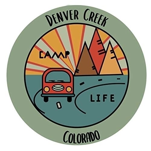 Denver Creek Colorado Souvenir 2 Inch Vinyl Decal Sticker Camping Design Image 1