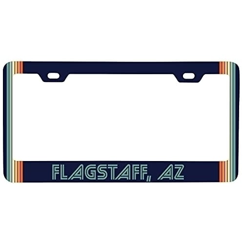 Flagstaff Arizona Car Metal License Plate Frame Retro Design Image 1