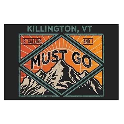 Killington Vermont 9X6-Inch Souvenir Wood Sign With Frame Must Go Design Image 1