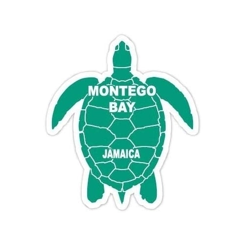 Montego Bay Jamaica 4" Green Turtle Shape Frifge Magnet Image 1