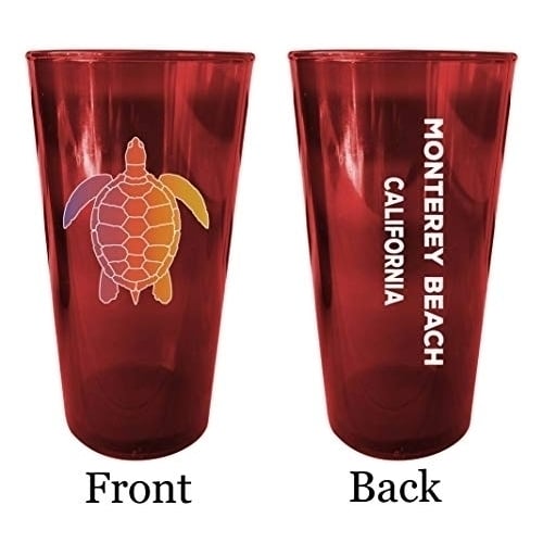 Montego Bay Jamaica Souvenir 16 oz Red Plastic Pint Glass 4-Pack Image 1