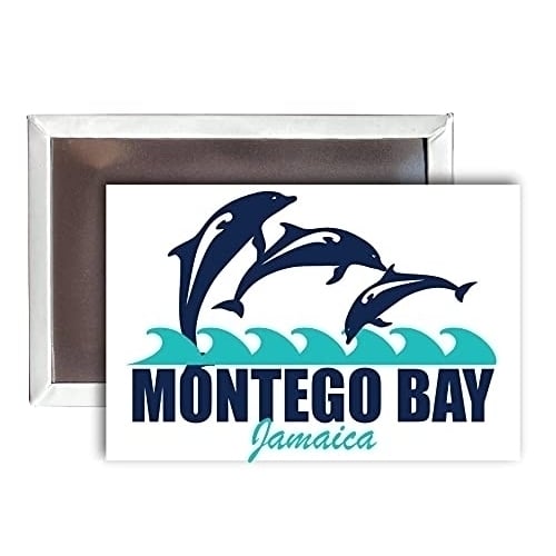 Montego Bay Jamaica Souvenir 2x3-Inch Fridge Magnet Dolphin Design Image 1