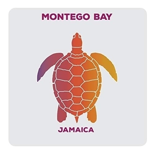 Montego Bay Jamaica Souvenir Acrylic Coaster 4-Pack Turtle Design Image 1