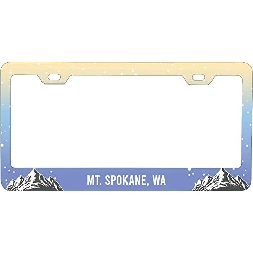 Mt. Spokane Washington Ski Snowboard Winter Adventures Metal License Plate Frame Image 1