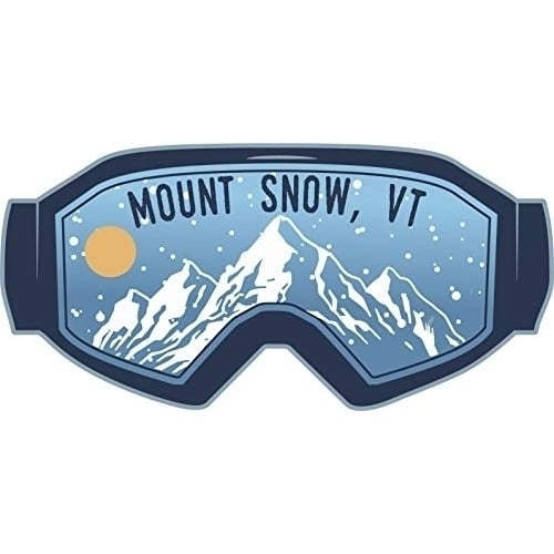 Mount Snow Vermont Ski Adventures Souvenir Approximately 5 x 2.5-Inch Vinyl Decal Sticker Goggle Design 4-Pack Image 1