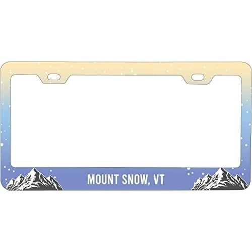 Mount Snow Vermont Ski Snowboard Winter Adventures Metal License Plate Frame Image 1