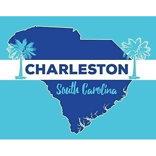 R and R Imports Charleston South Carolina State Shape Trendy Summer Souvenir 5x6 Inch Rectangle Magnet Single Image 1