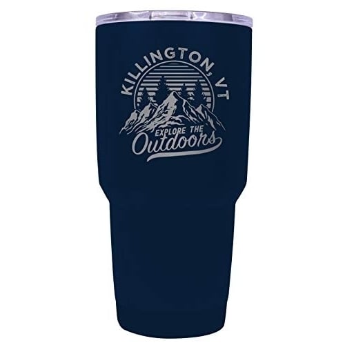 Killington Vermont Souvenir Laser Engraved 24 oz Insulated Stainless Steel Tumbler Navy. Image 1