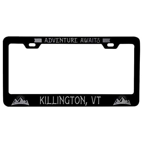 R and R Imports Killington Vermont Laser Etched Vanity Black Metal License Plate Frame Image 1