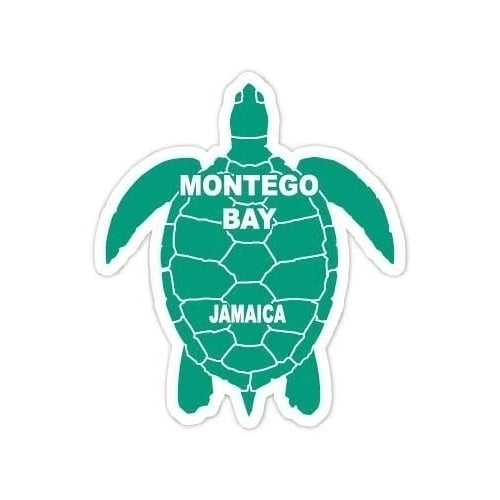 Montego Bay Jamaica 4 Inch Green Turtle Shape Decal Sticke Image 1