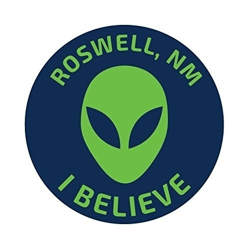 R and R Imports Roswell  Mexico UFO Alien I Believe Souvenir 4 Inch Round Magnet Image 1