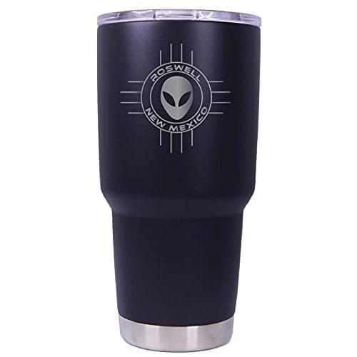 Roswell Mexico UFO Alien I Believe Souvenir Laser Engraved 24 Oz Insulated Stainless Steel Tumbler Black Image 1