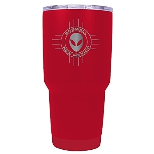 Roswell Mexico UFO Alien I Believe Souvenir Laser Engraved 24 Oz Insulated Stainless Steel Tumbler Red Image 1