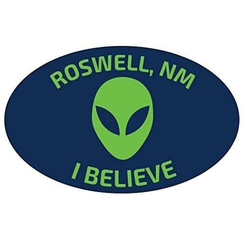 R and R Imports Roswell  Mexico UFO Alien I Believe Souvenir Oval Magnet Image 1