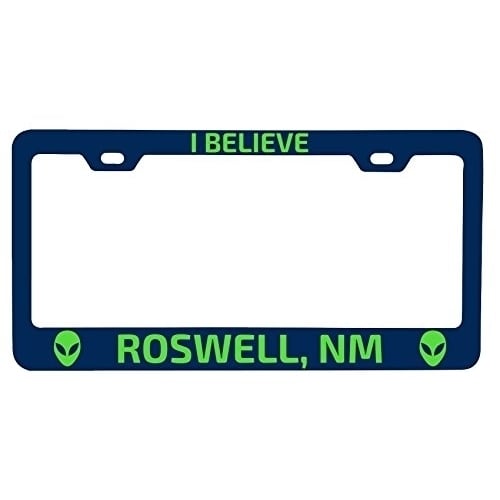 R and R Imports Roswell  Mexico UFO Alien I Believe Souvenir Metal License Plate Frame Image 1
