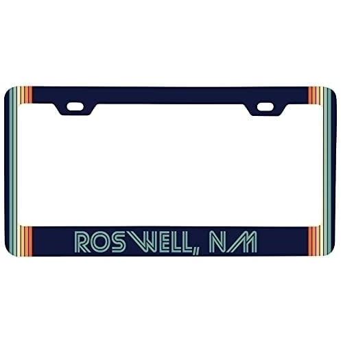 Roswell  Mexico Car Metal License Plate Frame Retro Design Image 1