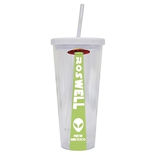 Roswell  Mexico UFO Alien I Believe Souvenir 24 oz Double Wall Straw Tumbler Image 1