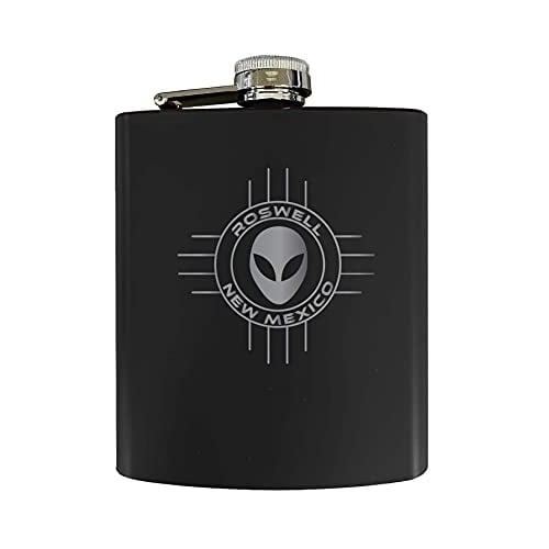 Roswell Mexico UFO Alien I Believe Souvenir Laser Engraved 7 oz Stainless Steel 7 oz Black Image 1