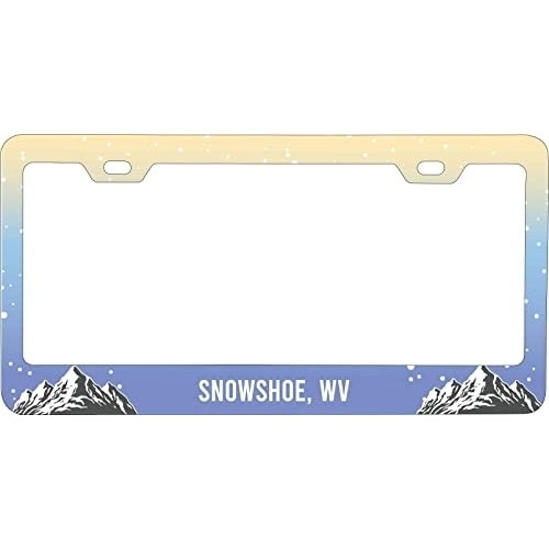 Snowshoe West Virginia Ski Snowboard Winter Adventures Metal License Plate Frame Image 1