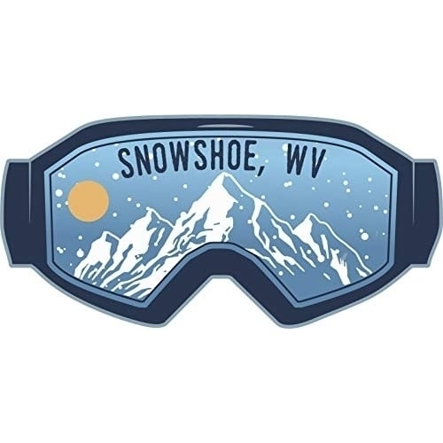 Snowshoe West Virginia Ski Adventures Souvenir Approximately 5 x 2.5-Inch Vinyl Decal Sticker Goggle Design 4-Pack Image 1