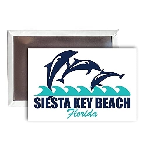Siesta Key Beach Florida Souvenir 2x3-Inch Fridge Magnet Dolphin Design Image 1